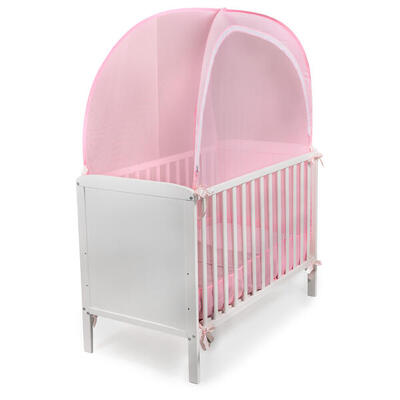 Deconet Zanzariera estraibile per lettino. 130x70 cm. rosa