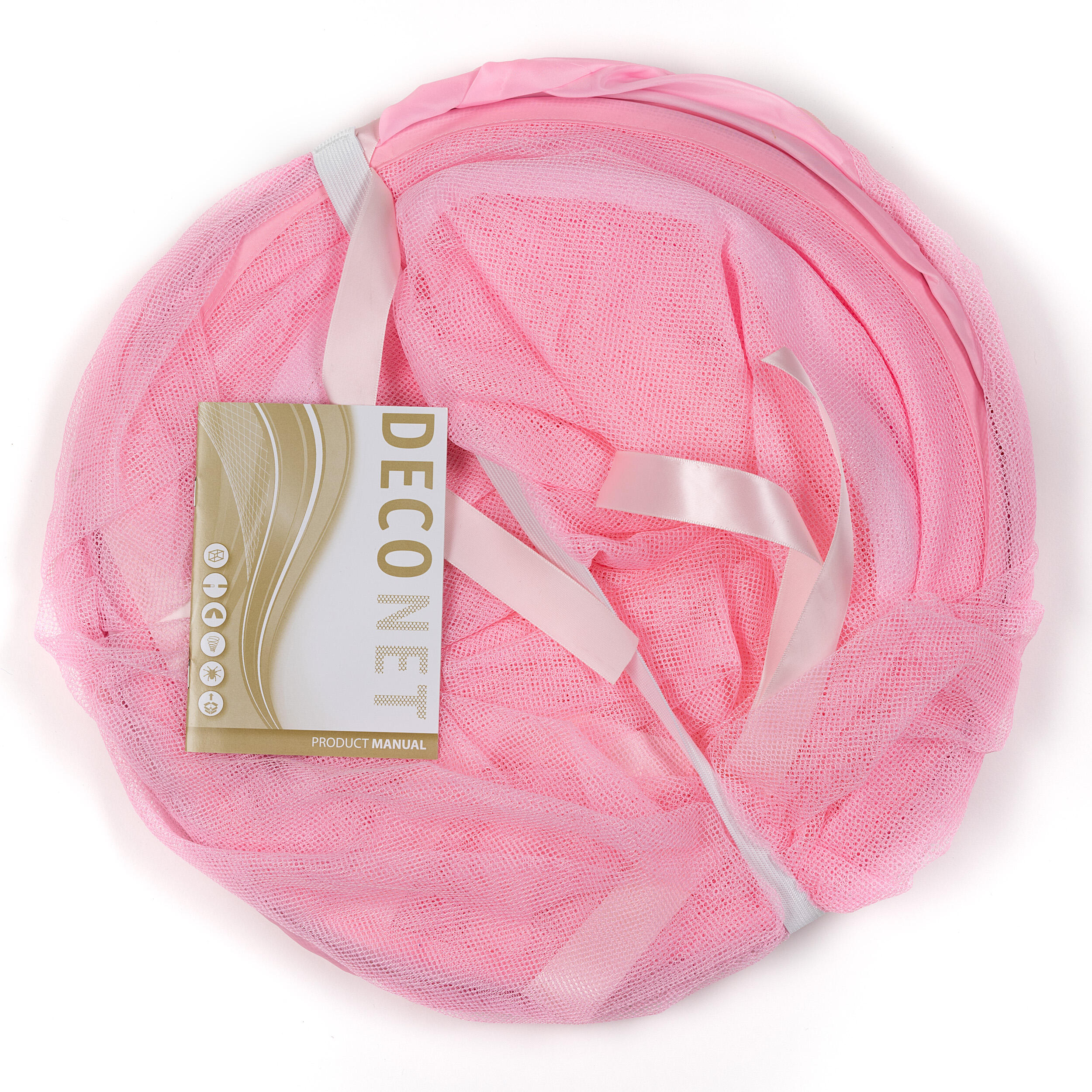 Deconet Moustiquaire pop-out pour berceau, 130x70cm, rose 3/7