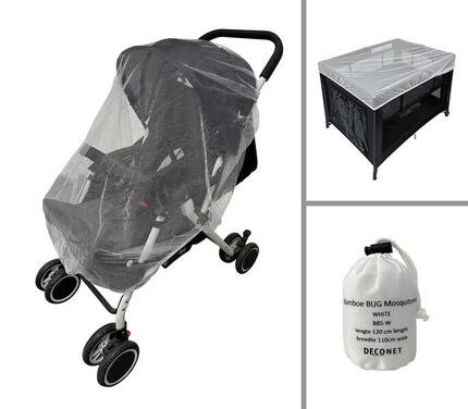 Moskitonetz Buggy, Campingbett und Kinderbett, WEISS 110x 120cm