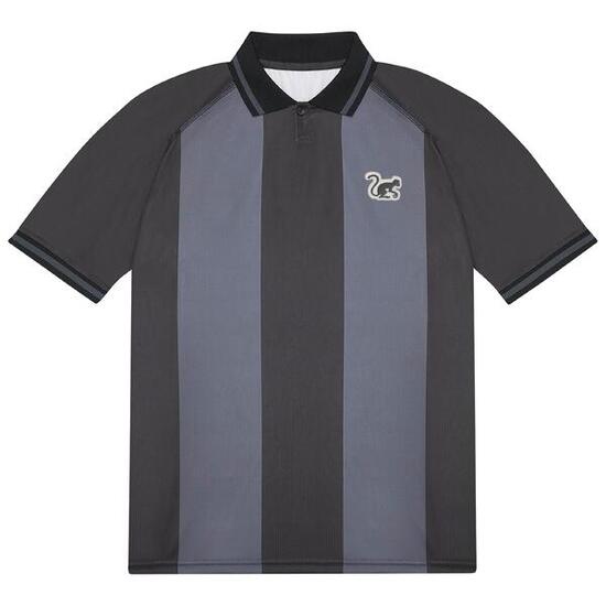 Polo oversize - Respirant/Recyclé - Homme/Femme (Noir/Gris)