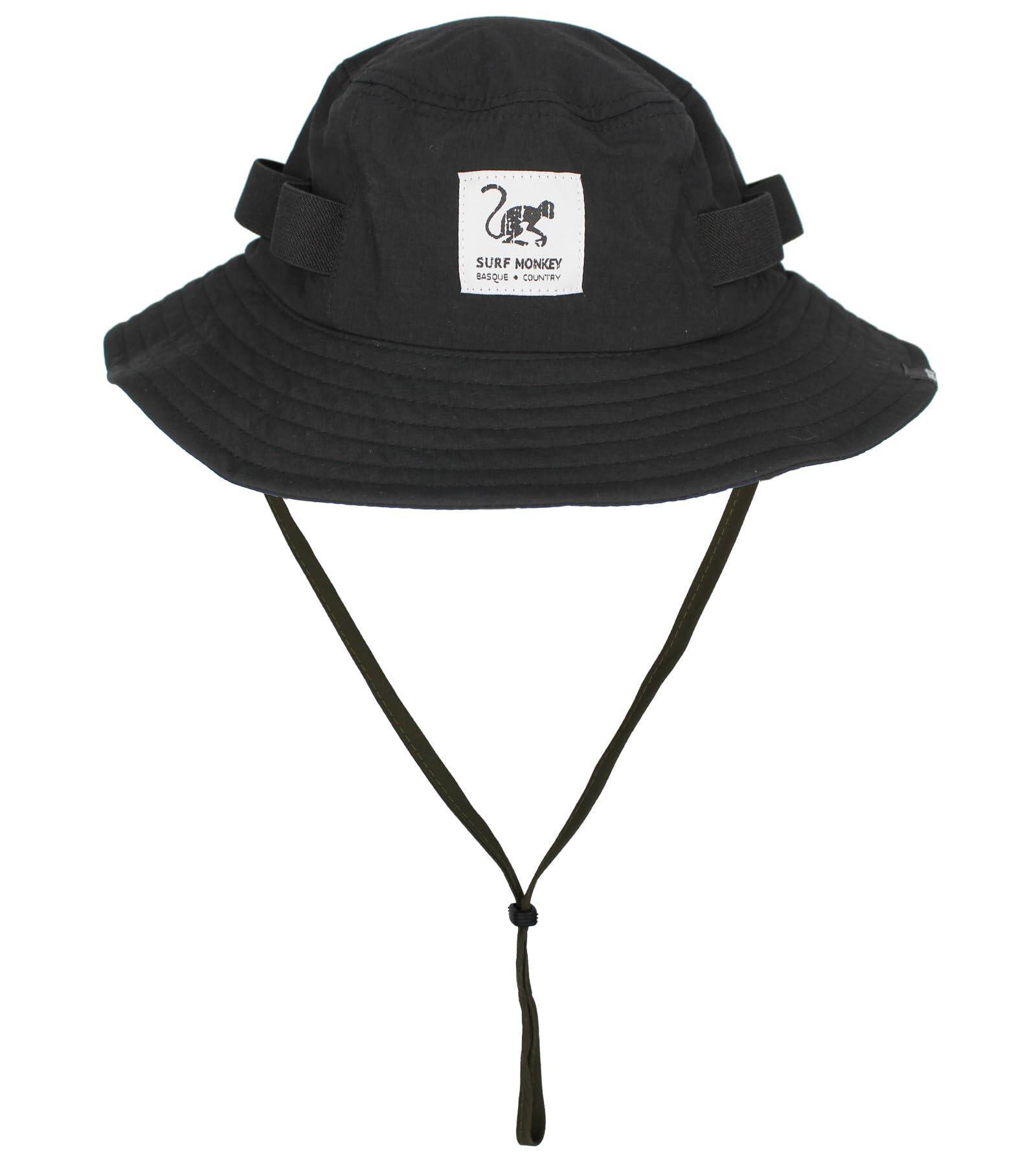 SURF MONKEY Hutkappe – LSF 50 / wasserdicht – Größen S/M – L/XL (Schwarz)