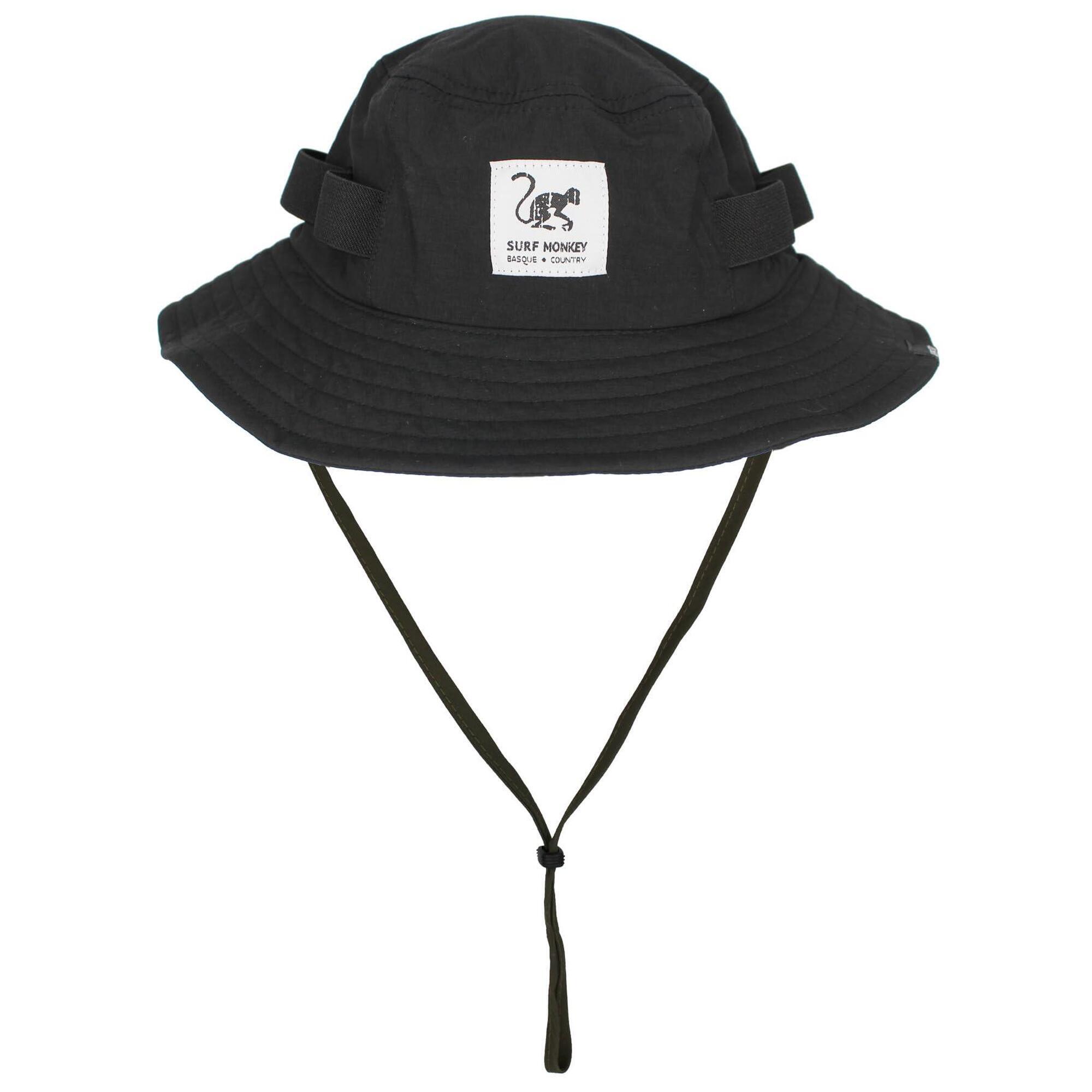 Surf Monkey - Chapeau Safari Cordon - Upf50 / Imperméable - Tailles S/m Et L/xl (noir) - Bob - Noir - 44 L - Decathlon
