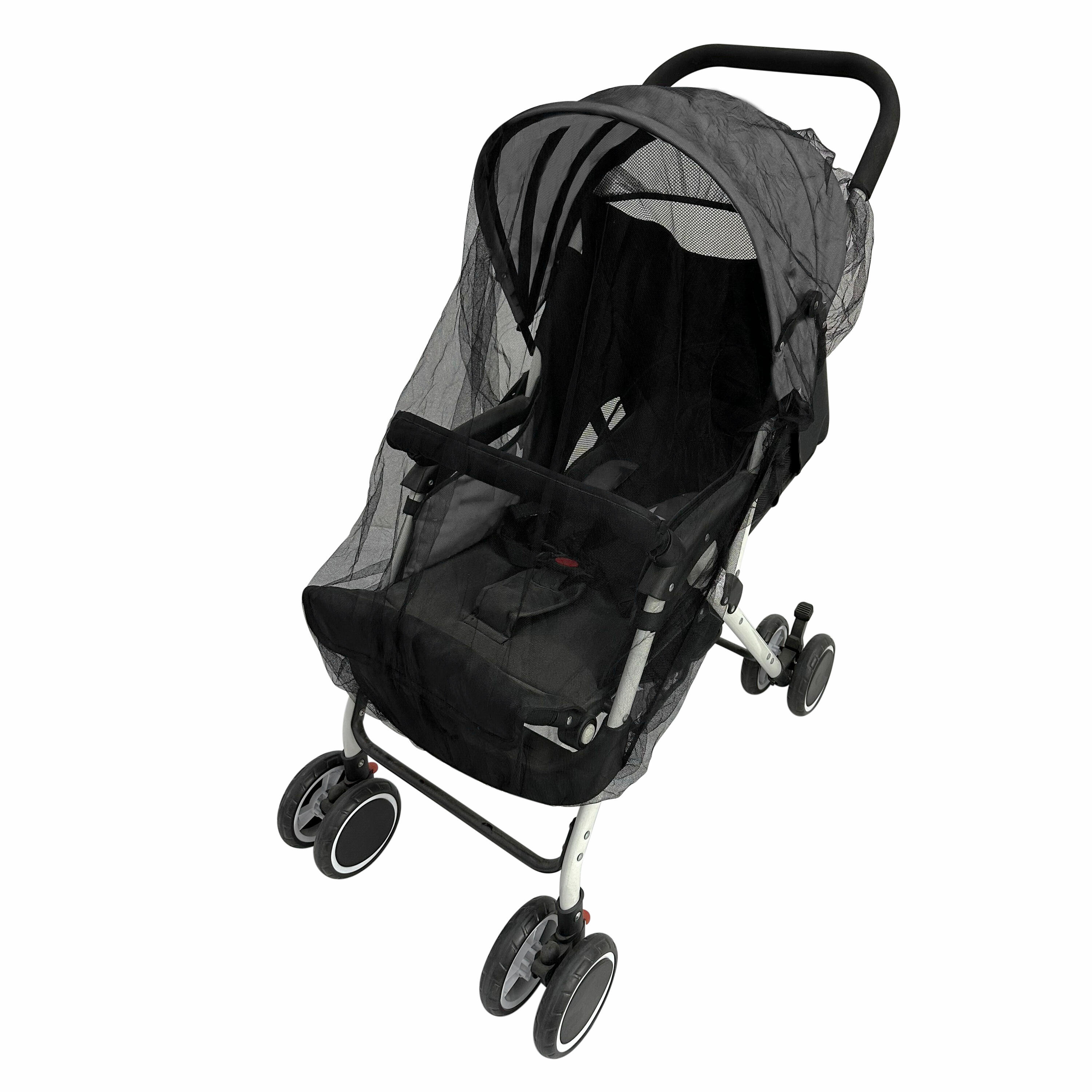 Moskitonetz Buggy, Campingbett und Kinderbett SCHWARZ 110x 120cm 2/6