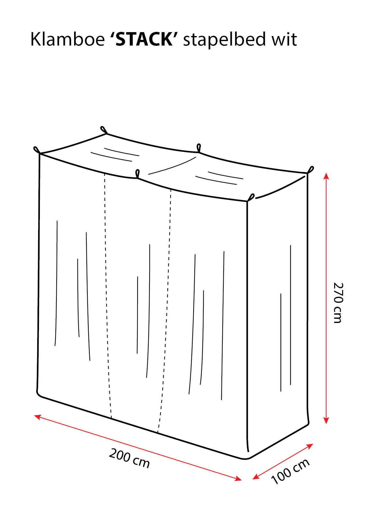 Moustiquaire Deconet - STACK - L200x L100x H270cm ROSE - lit superposé 2/7