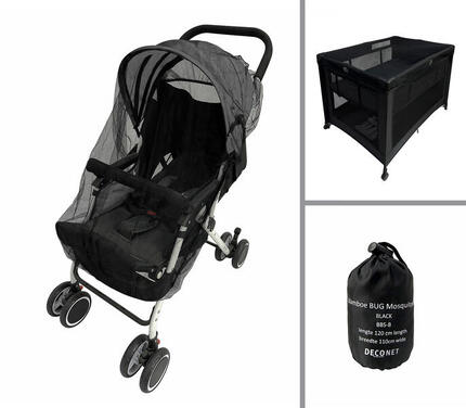 Moustiquaire Buggy, lit de camping et berceau NOIR 110x 120cm