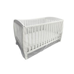 Lit bébé moustiquaire Deconet, L150x L90cm, blanc, bébé