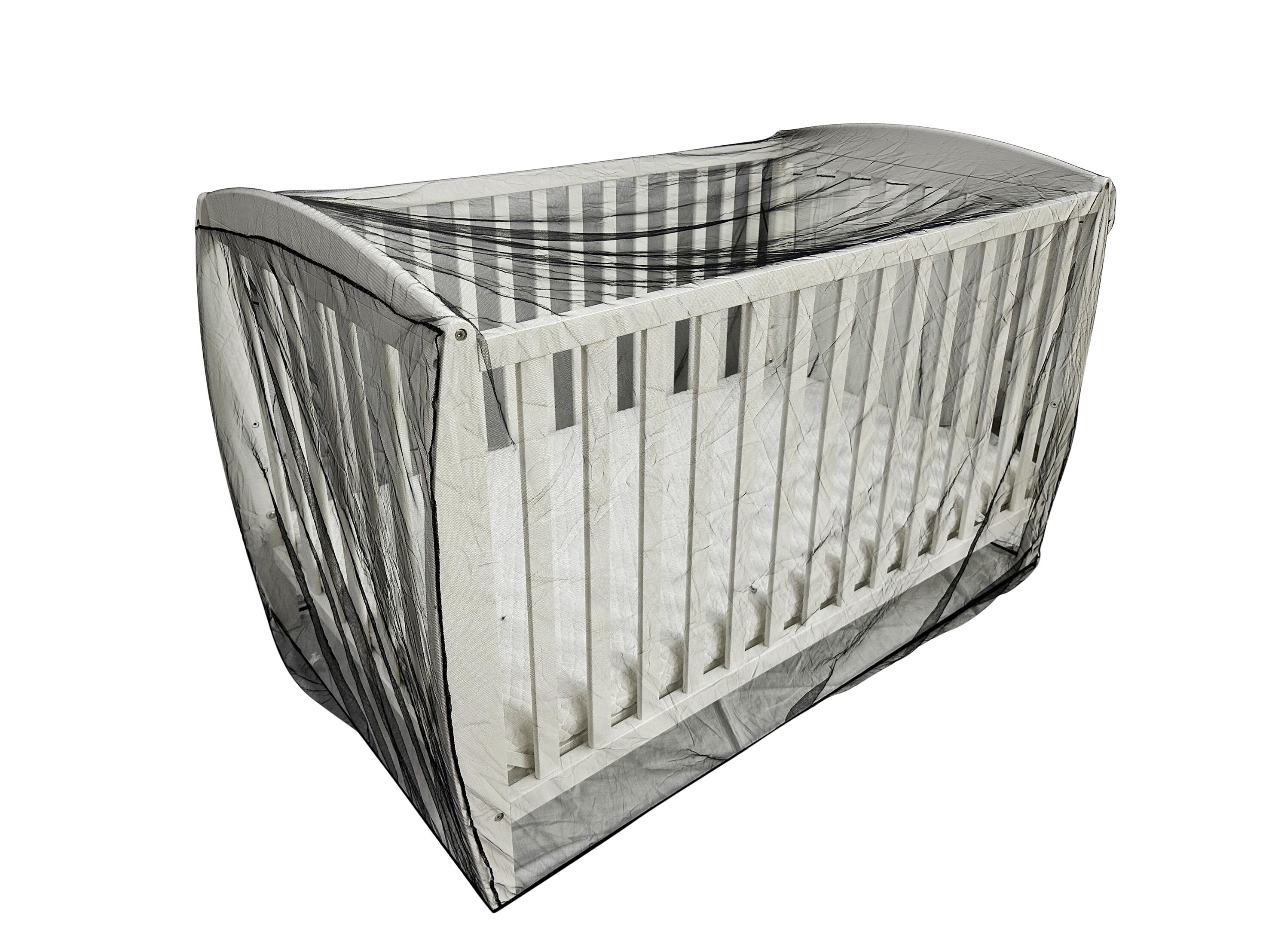 DECONET Deconet Baby-Moskitonetz-Kinderbett – L150 x B90 cm – Schwarz