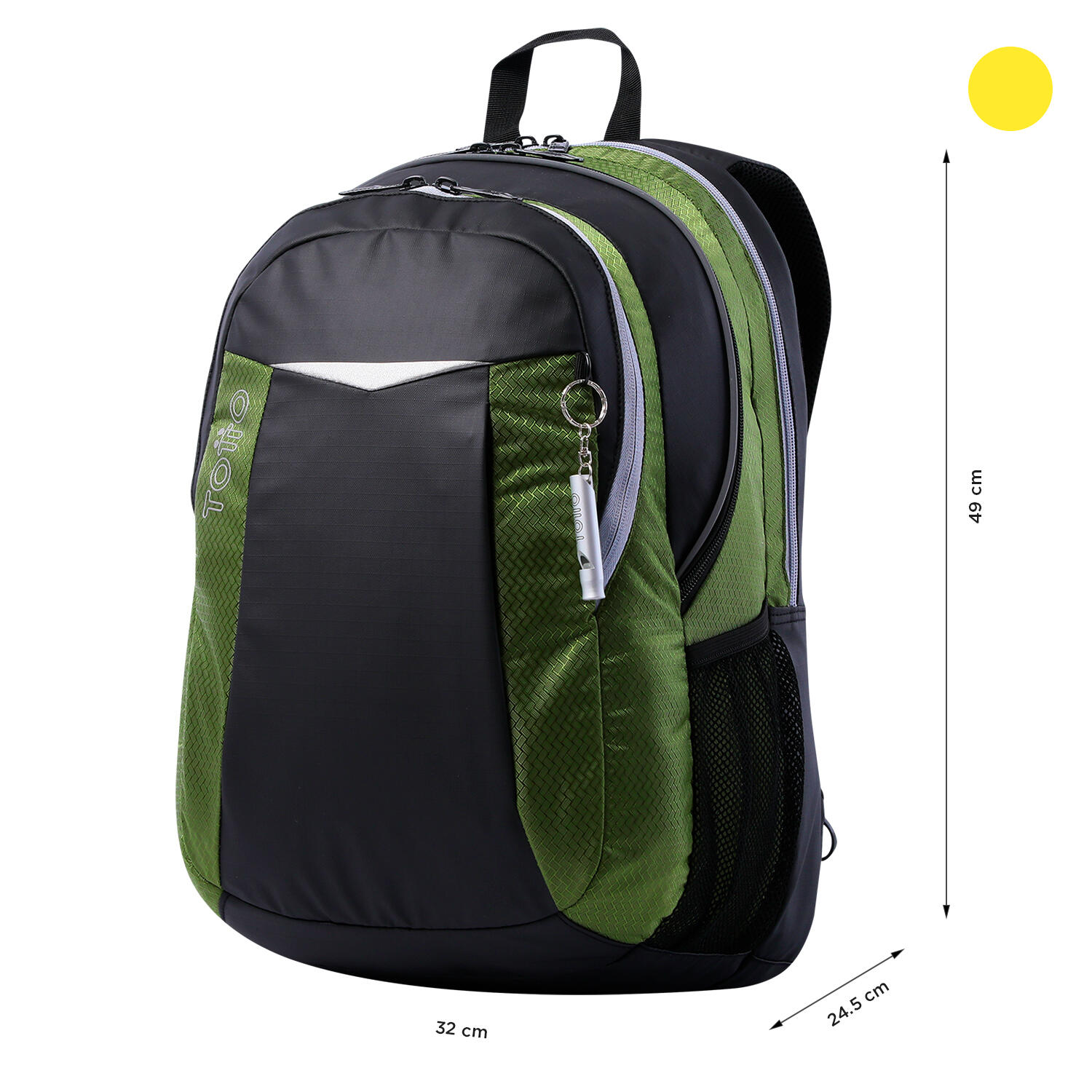 Totto Mochila urbana Titanio 2.0 Negro y verde Poliéster 32 x 49 x 24.5 cm 2/5