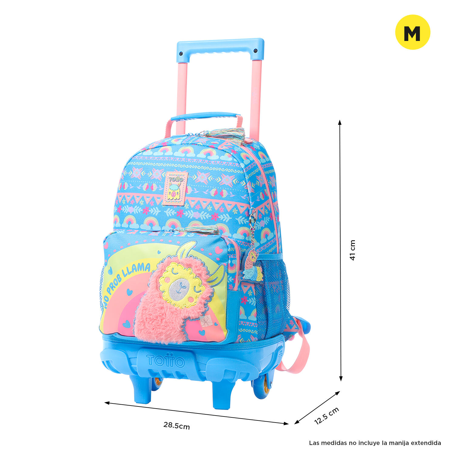 Totto Mochila infantil ruedas Llama Azul Poliéster 28.5 x 41 x 12.5 cm 2/5