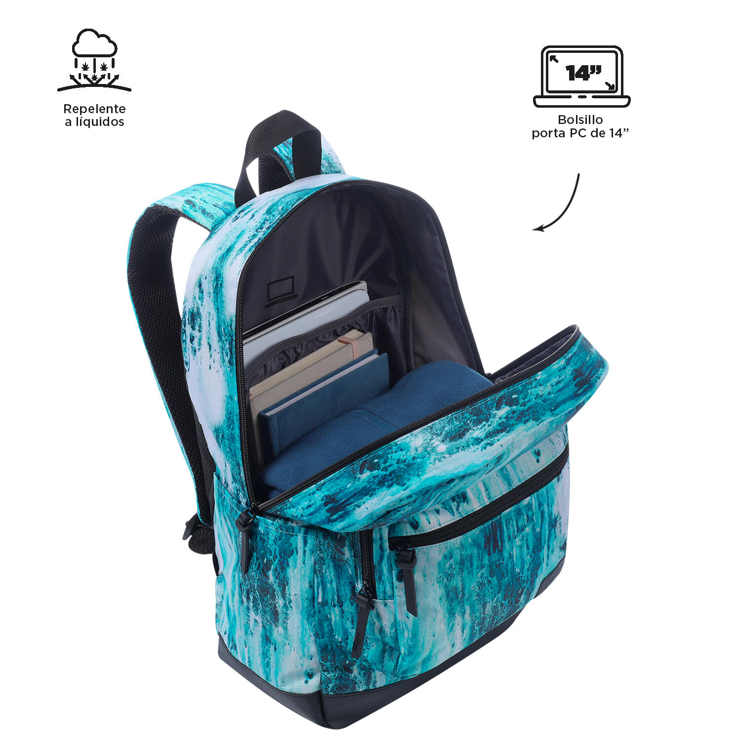 Totto Mochila urbana Tocax Marbley Poliéster 30 x 44.1 x 15.5 cm 4/5