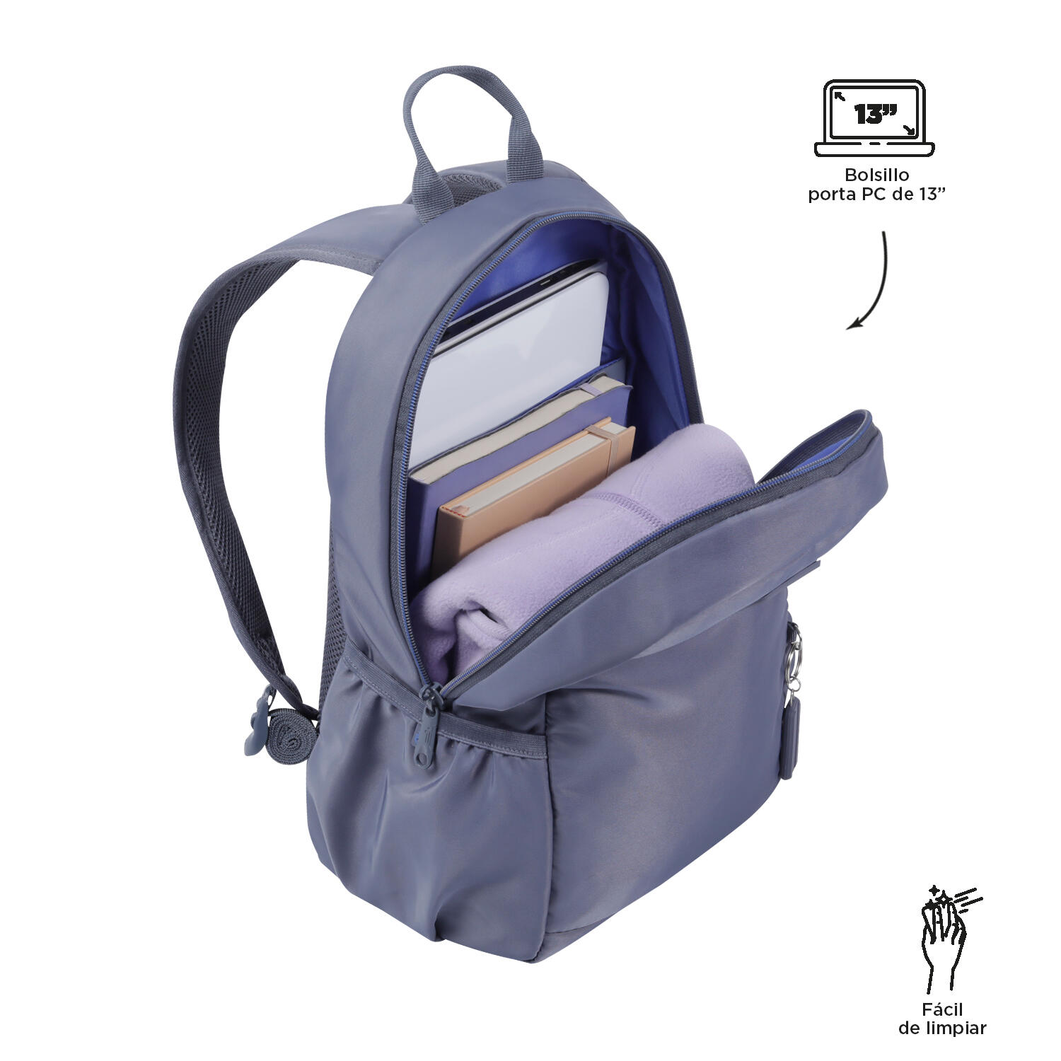 Totto Mochila urbana Tracer Folkstone Gray Poliéster reciclado 28 x 40 x 16 cm 4/5