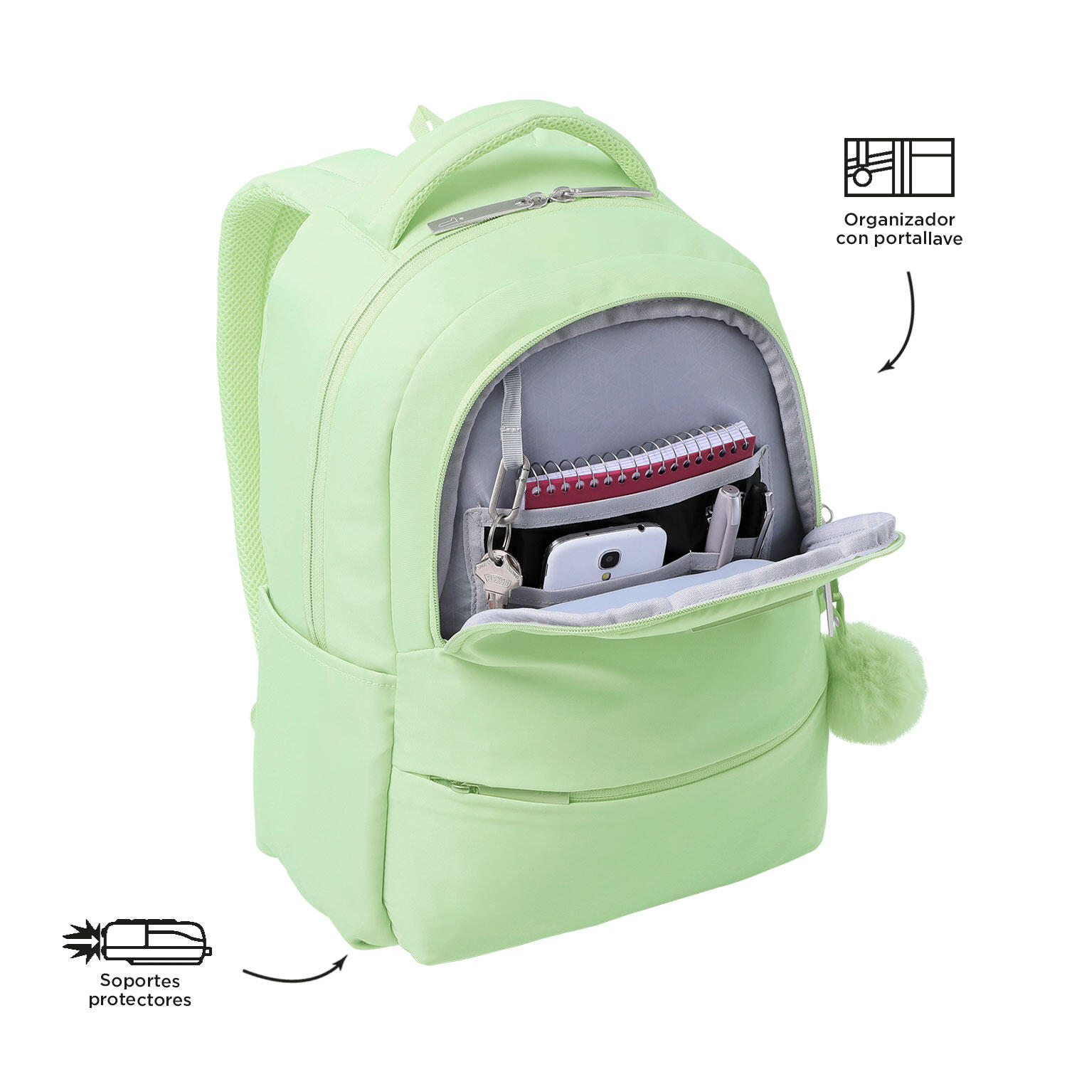 Totto Mochila ejecutiva Adelaide Meadow Mist Poliéster 30 x42 x14 cm 5/5