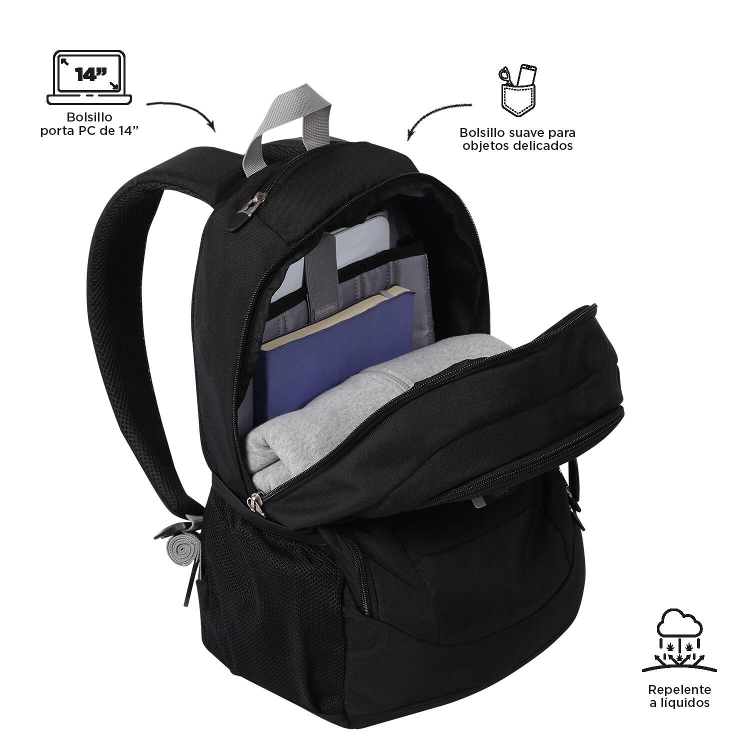 Totto Mochila urbana  Goctal  -Dimensiones:32.5 x 44 x 18 cm-Material: Poliester 4/5
