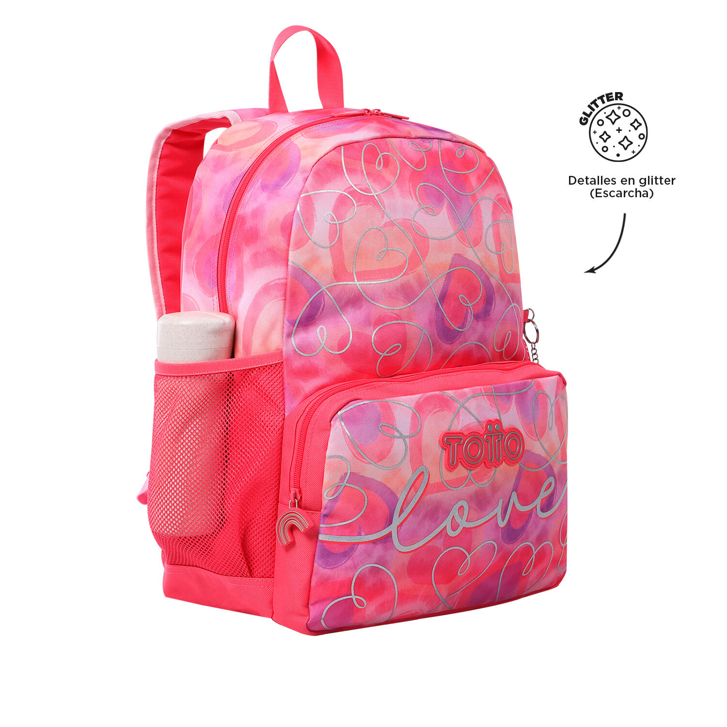Totto Mochila escolar Amorely Rosa Poliéster 31 x 44 x 14.5 cm 4/5