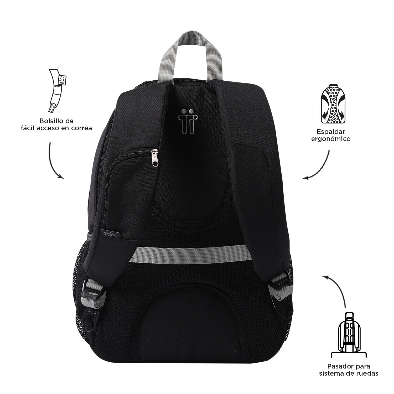 Totto Mochila urbana  Goctal  -Dimensiones:32.5 x 44 x 18 cm-Material: Poliester 3/5