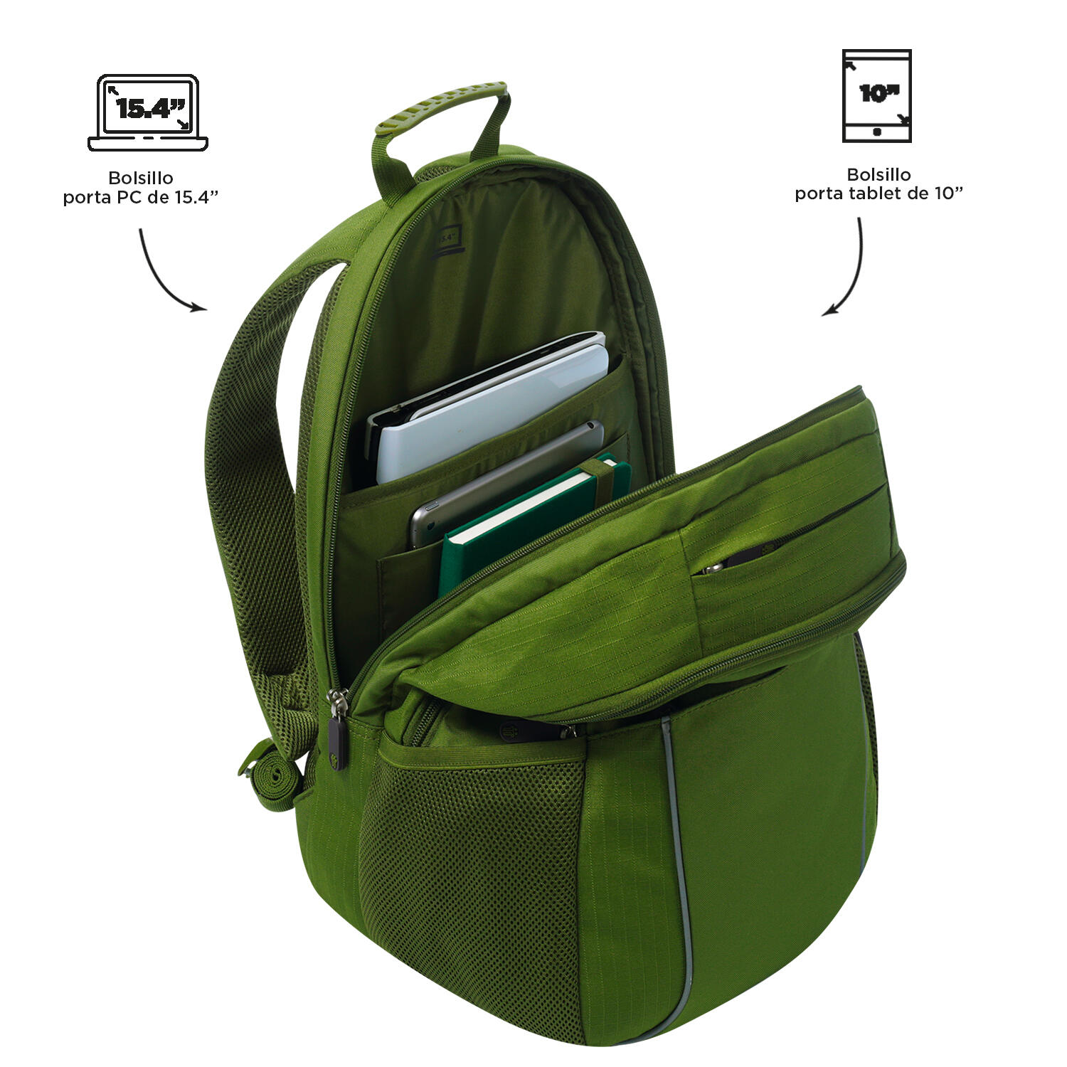 Totto  Mochila Cambri 2.0 - Micro Chip Verde grande 4/5