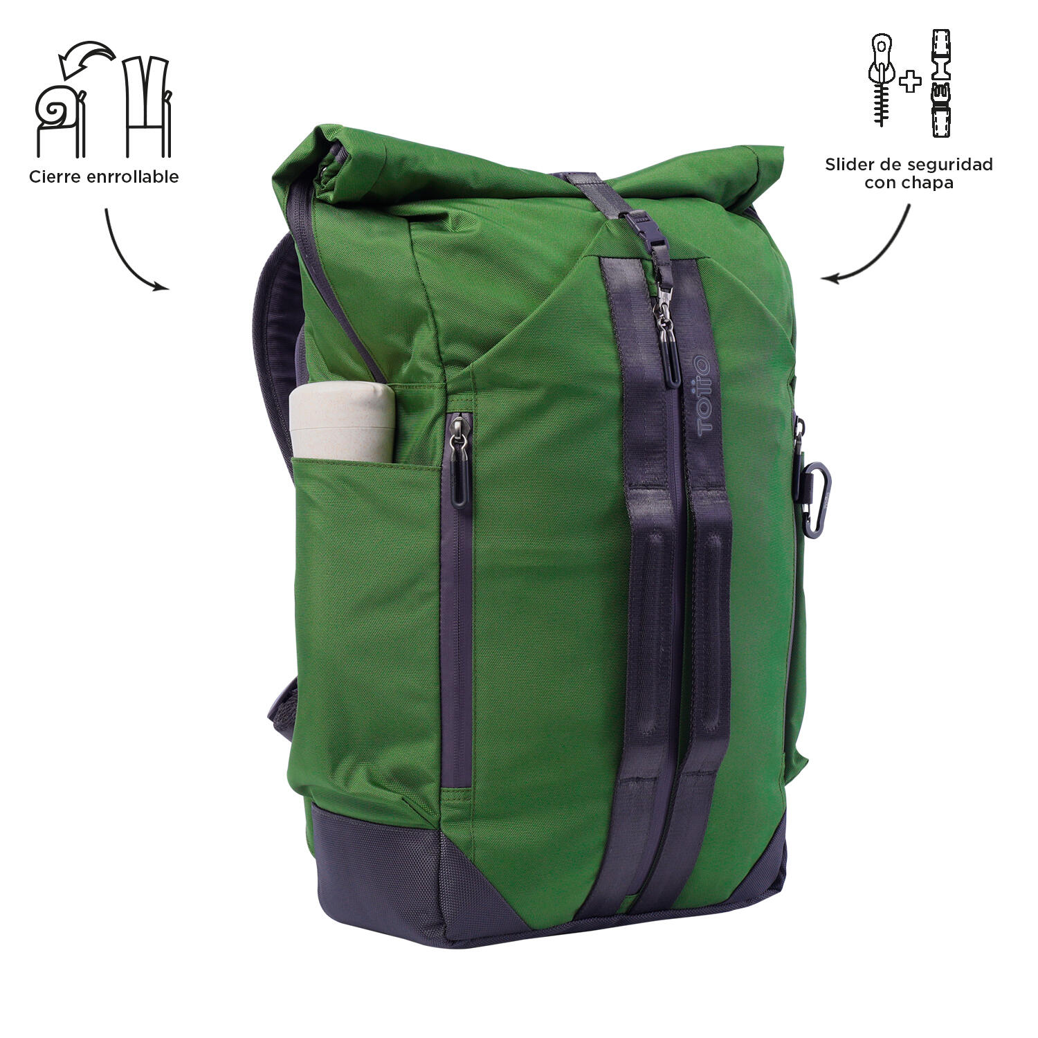 Totto Mochila urbana Spurn 2.0 Cedar Green Poliéster 27.5 x 42 x 12.5 cm 5/5