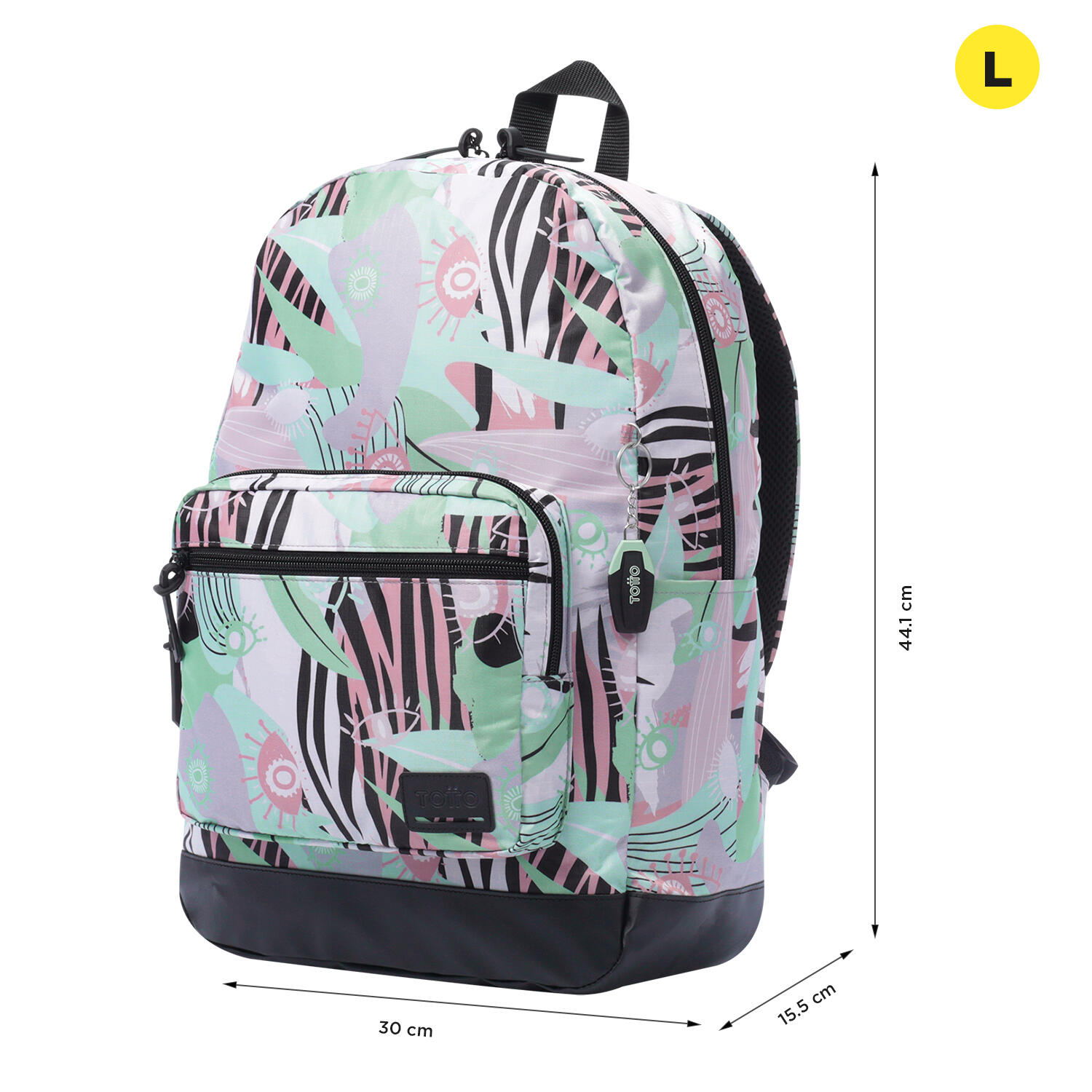Totto Mochila urbana Tocax Eyes Green Poliéster 30 x 44.1 x 15.5 cm 2/5