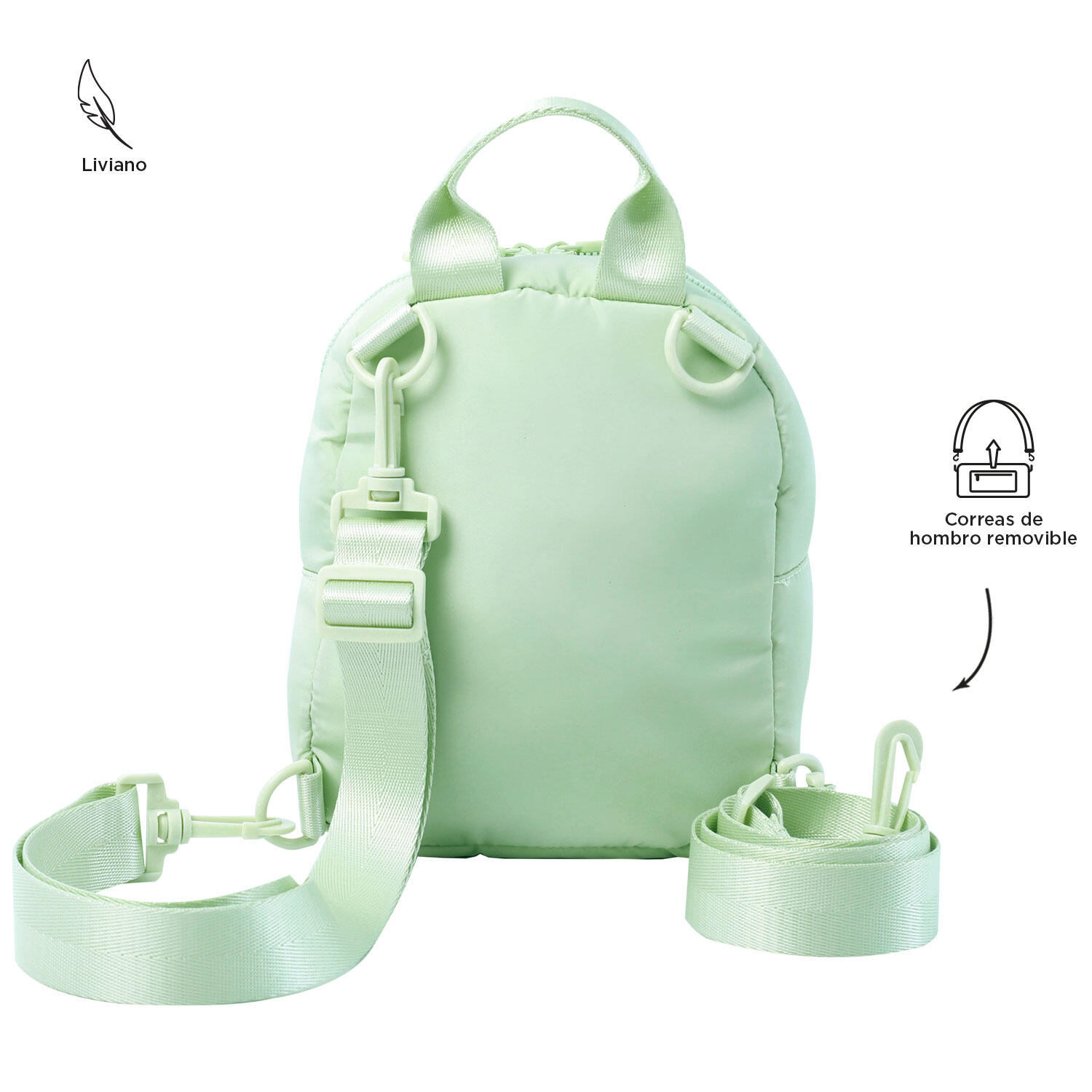 Totto Mochila urbana Yuen 2.0 Meadow Mist Poliéster 17 x 21.5 x 9 cm 4/5