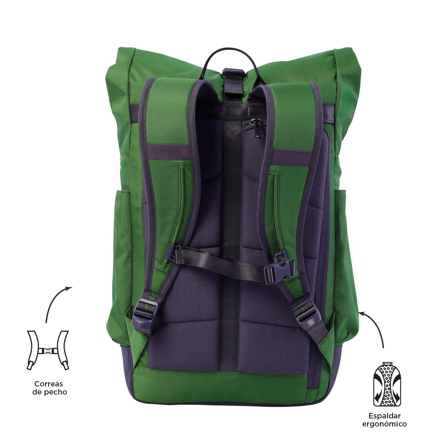 Totto Mochila urbana Spurn 2.0 Cedar Green Poliéster 27.5 x 42 x 12.5 cm 3/5