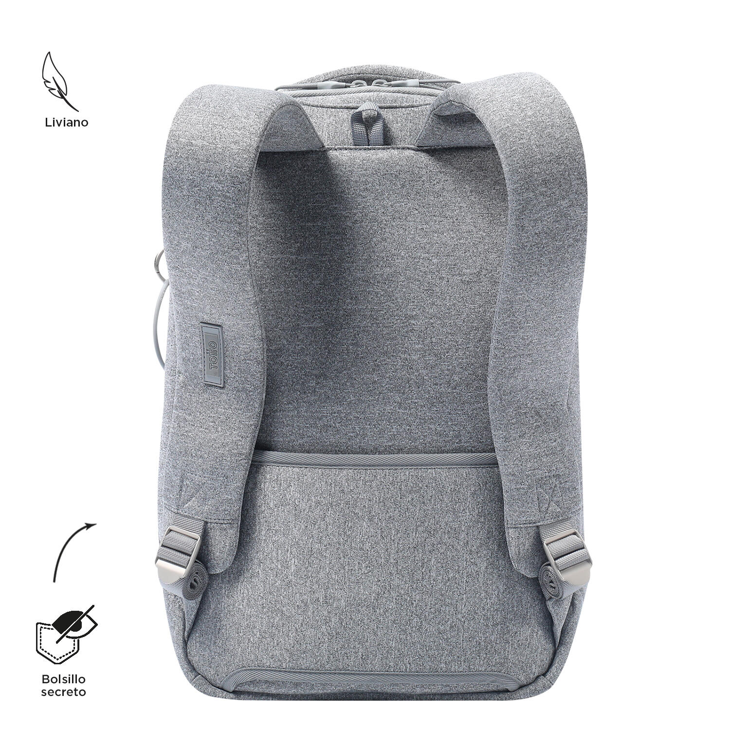 Totto Mochila urbana Megumi Gris Poliéster 28.5 x 44 x 15 cm 3/5