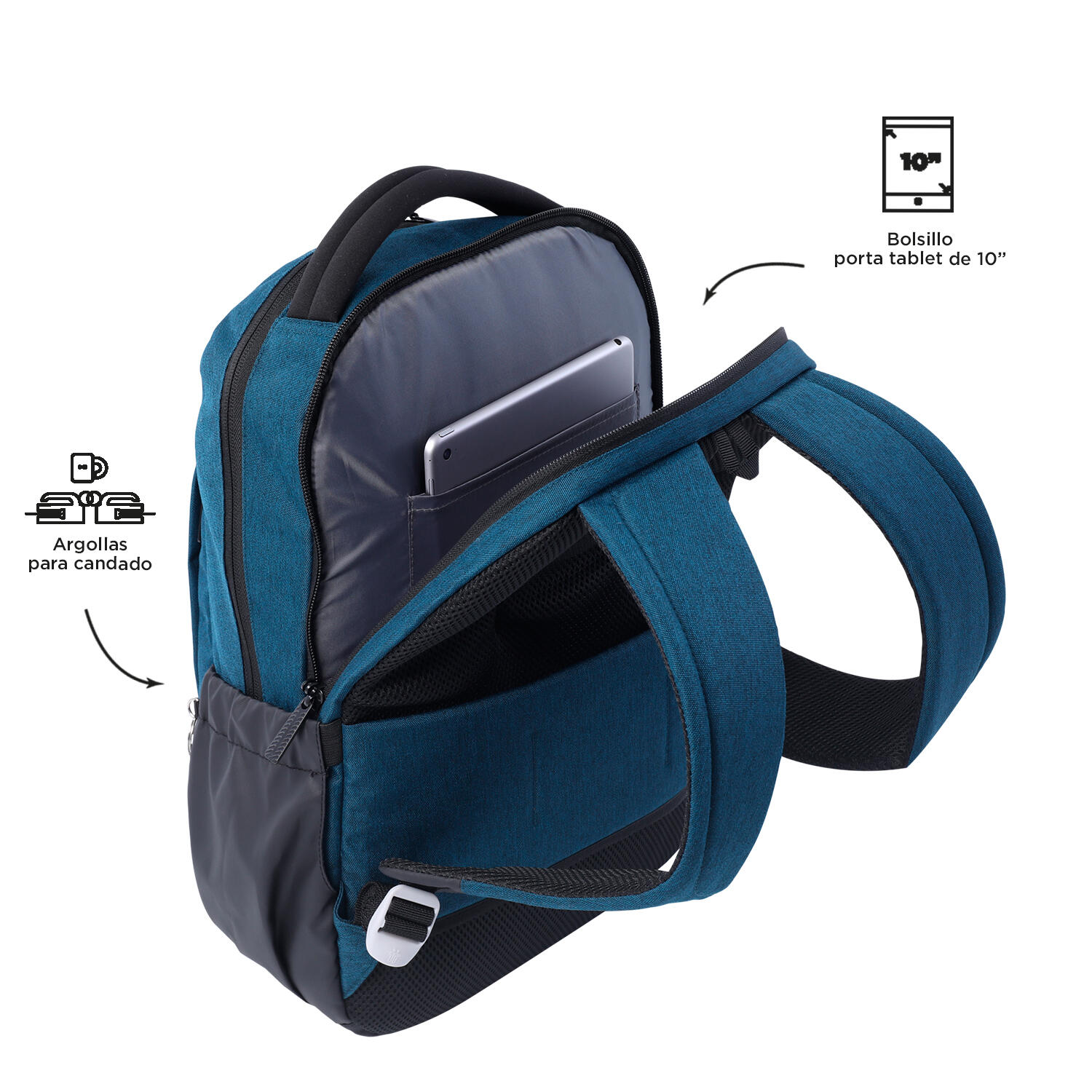 Totto Mochila ejecutiva Deleg 2.0 Legion Blue Poliéster 31 x 43 x 14 cm 5/5