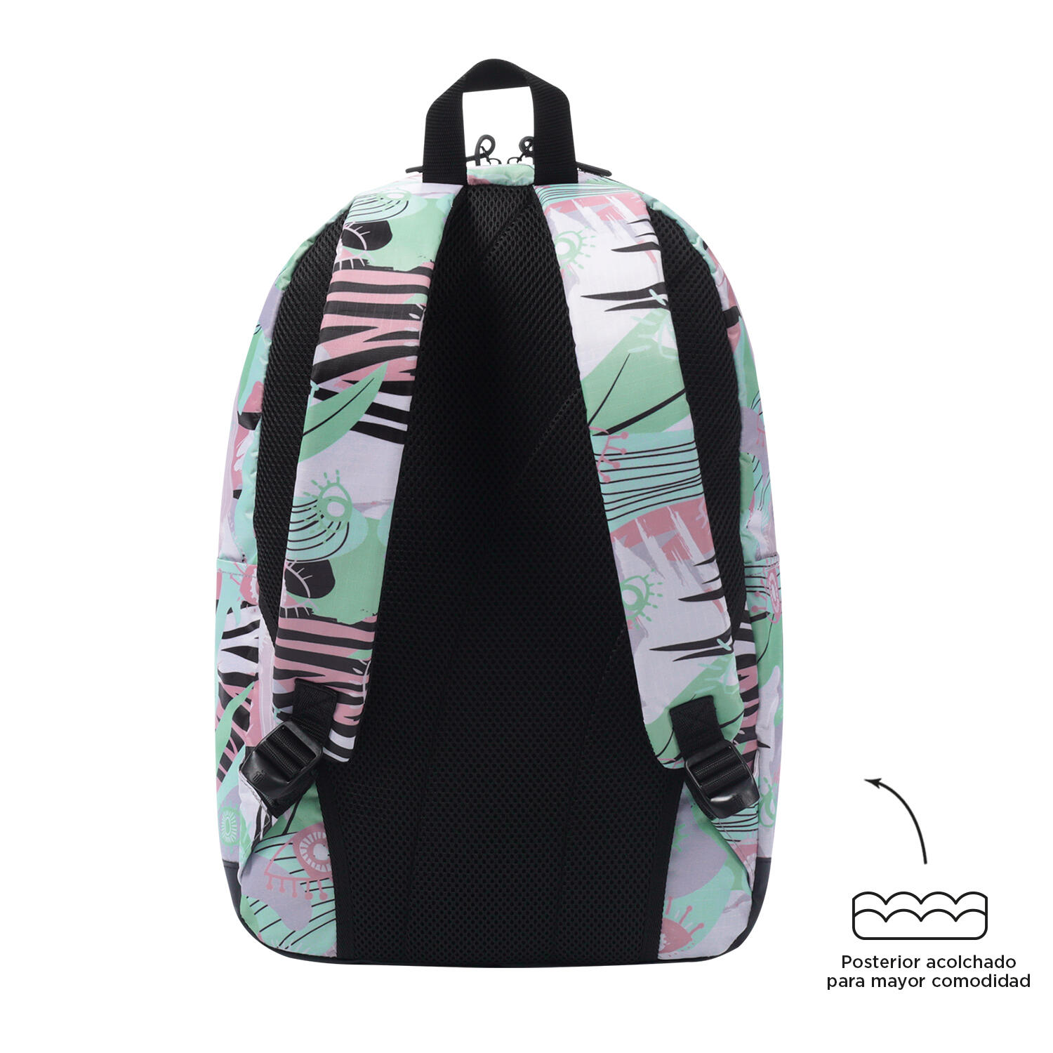 Totto Mochila urbana Tocax Eyes Green Poliéster 30 x 44.1 x 15.5 cm 3/5