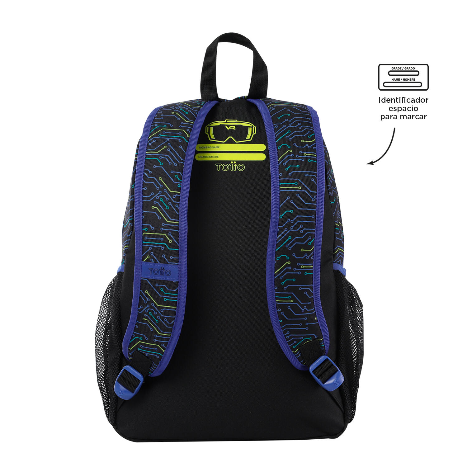 Totto Mochila infantil Mettaverse Azul Poliéster 32 x 45.5 x 13.5 cm 3/4