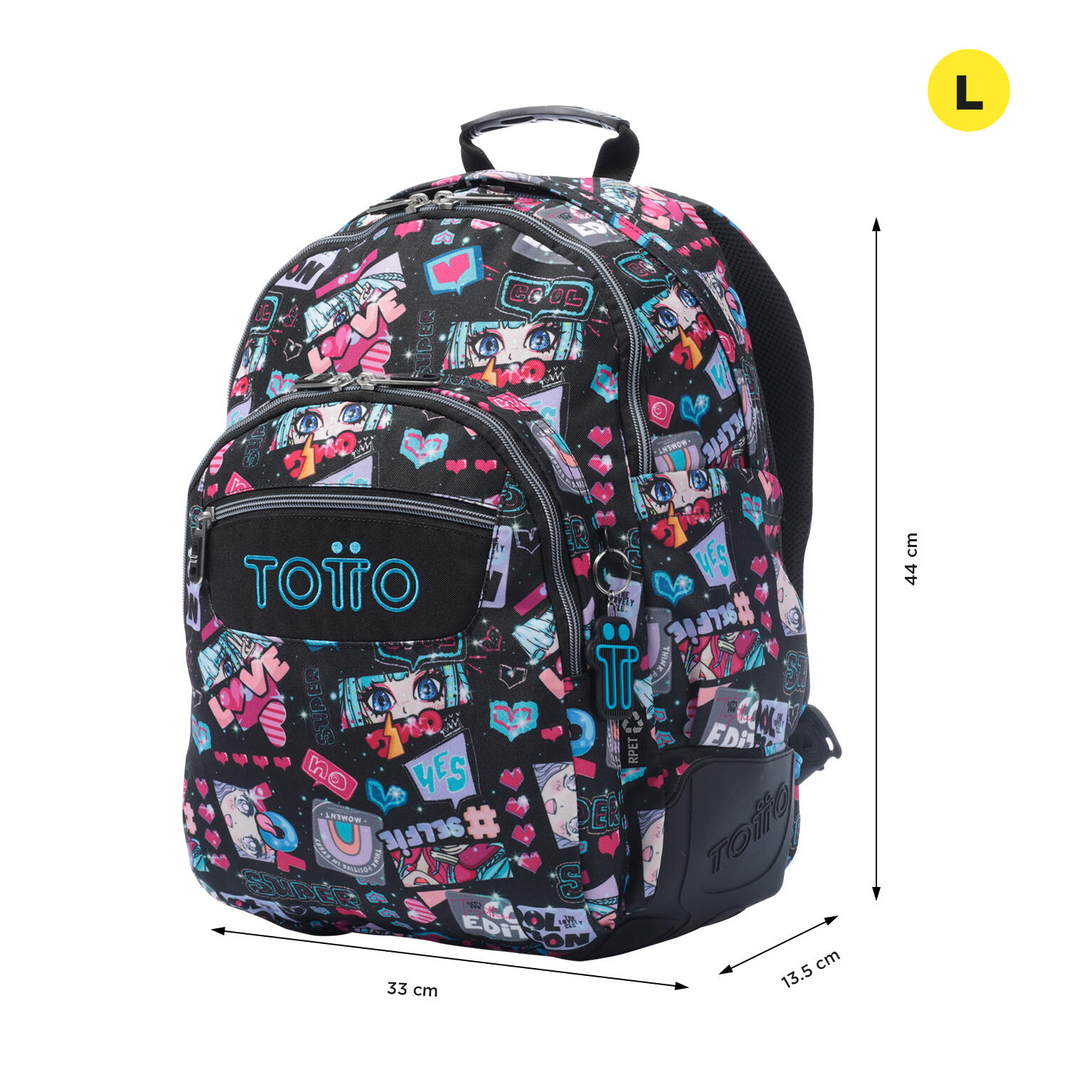 Totto Mochila escolar Rayol Misato Poliéster reciclado 33 x 44 x 13.5 cm 2/5