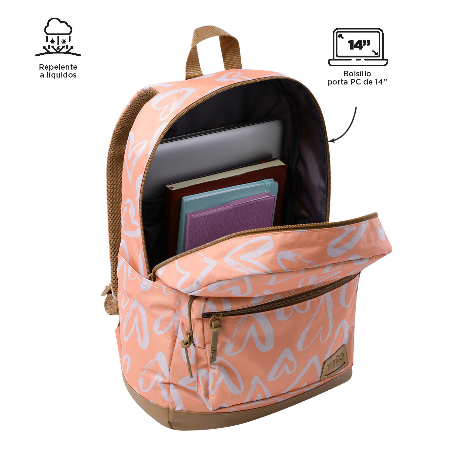 Totto Mochila urbana Tocax Pure Love Poliéster 30 x 44.1 x 15.5 cm 4/5