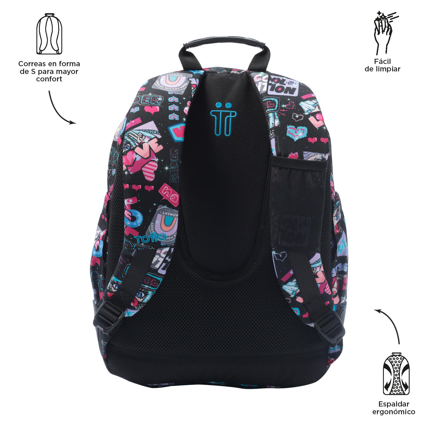 Totto Mochila escolar Rayol Misato Poliéster reciclado 33 x 44 x 13.5 cm 3/5