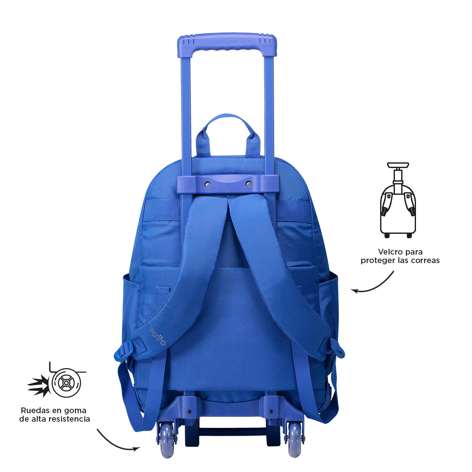 Totto Mochila escolar ruedas Trik Azul eléctrico Poliéster 34 x 47 x 17 cm 4/5