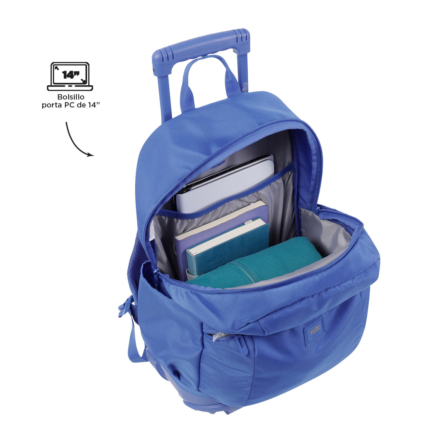 Totto Mochila escolar ruedas Trik Azul eléctrico Poliéster 34 x 47 x 17 cm 5/5