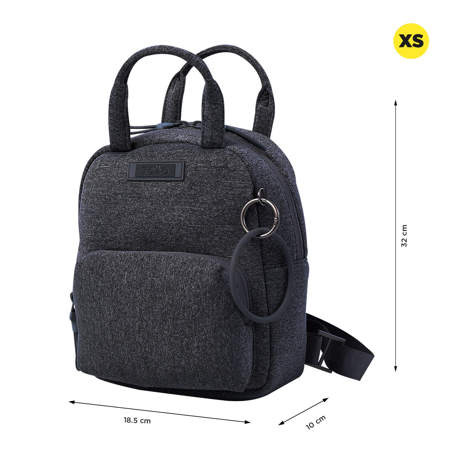Totto Mochila urbana Megumi Negro Poliéster 18.5 x 23 x 10 cm 2/4