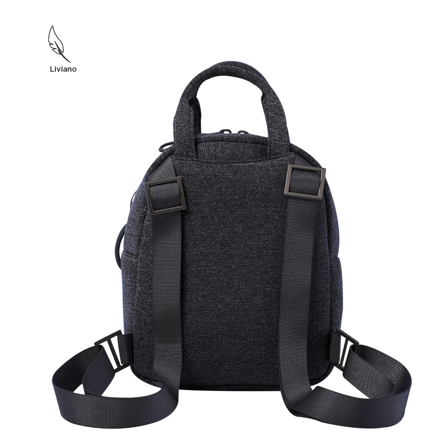 Totto Mochila urbana Megumi Negro Poliéster 18.5 x 23 x 10 cm 3/4