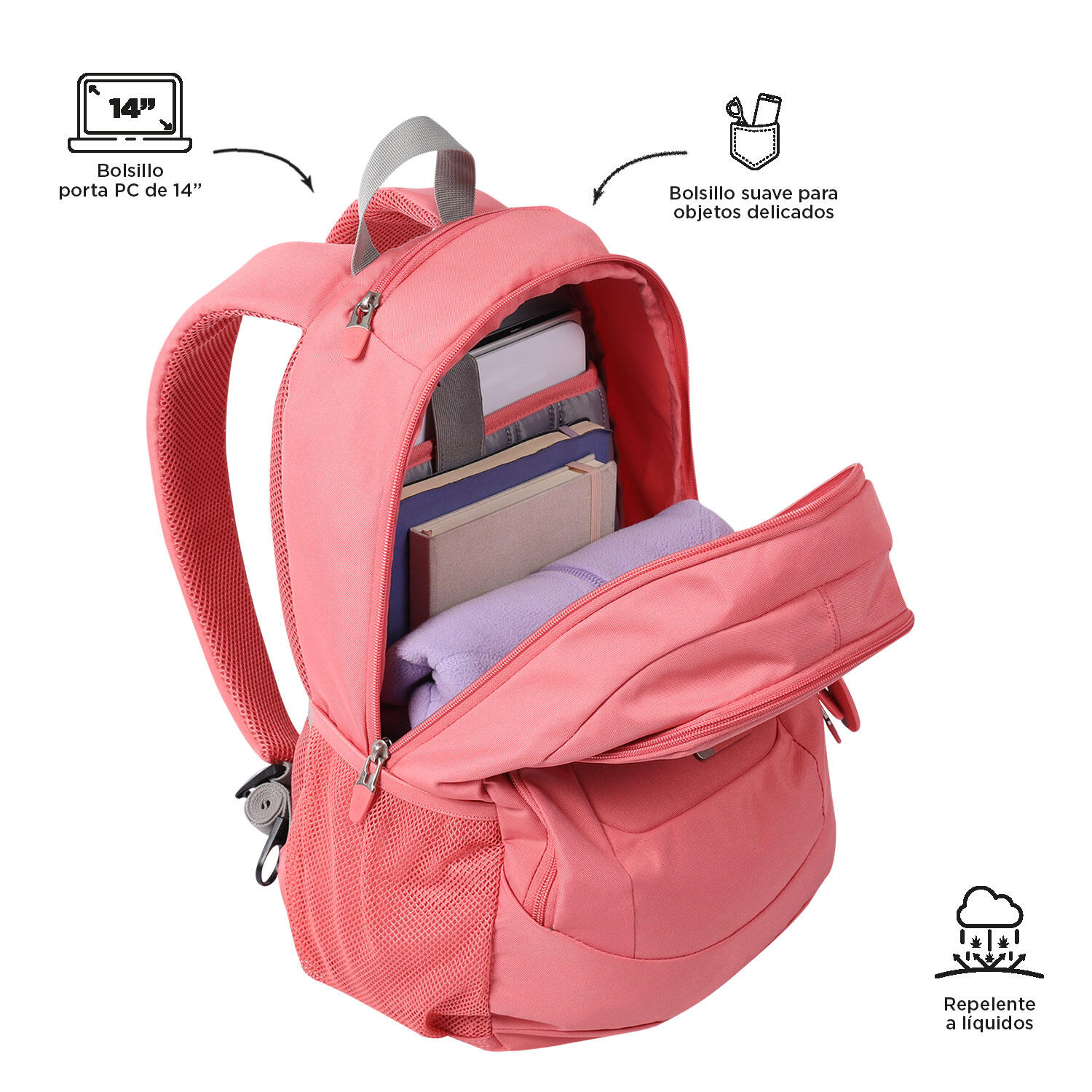Totto Mochila urbana Goctal Lantana Poliéster 32.5 x 44 x 18 cm 4/5