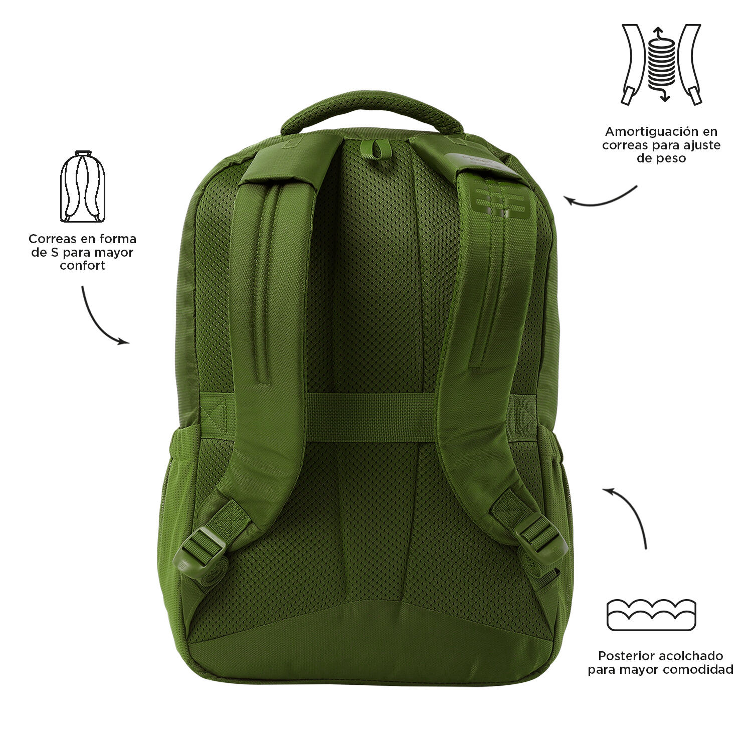 Totto  Mochila Suspension - Cedar Green Verde grande 3/5