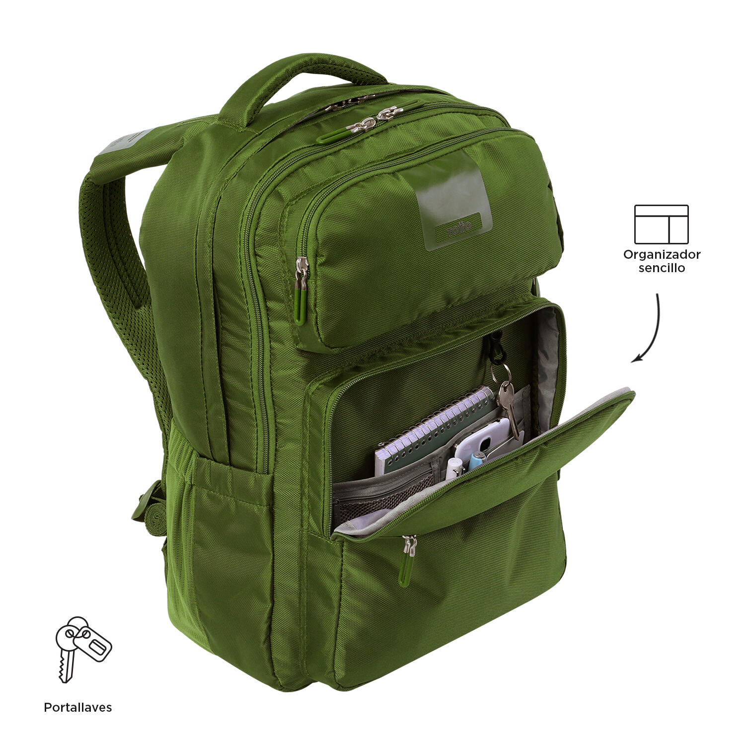 Totto  Mochila Suspension - Cedar Green Verde grande 5/5