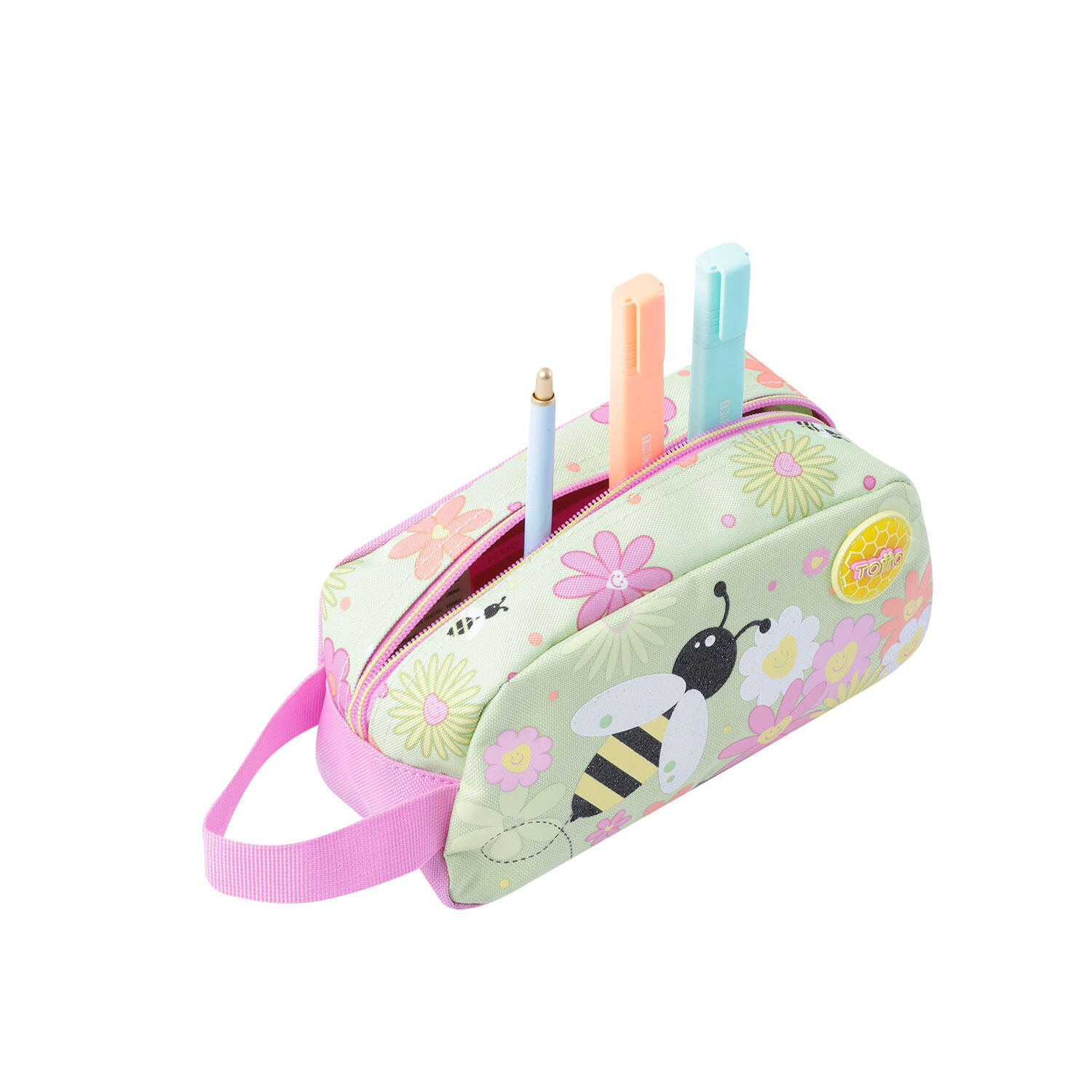 Totto Estuche infantil Margarita Verde Poliéster 23 x 12 x 8.5 cm 3/4