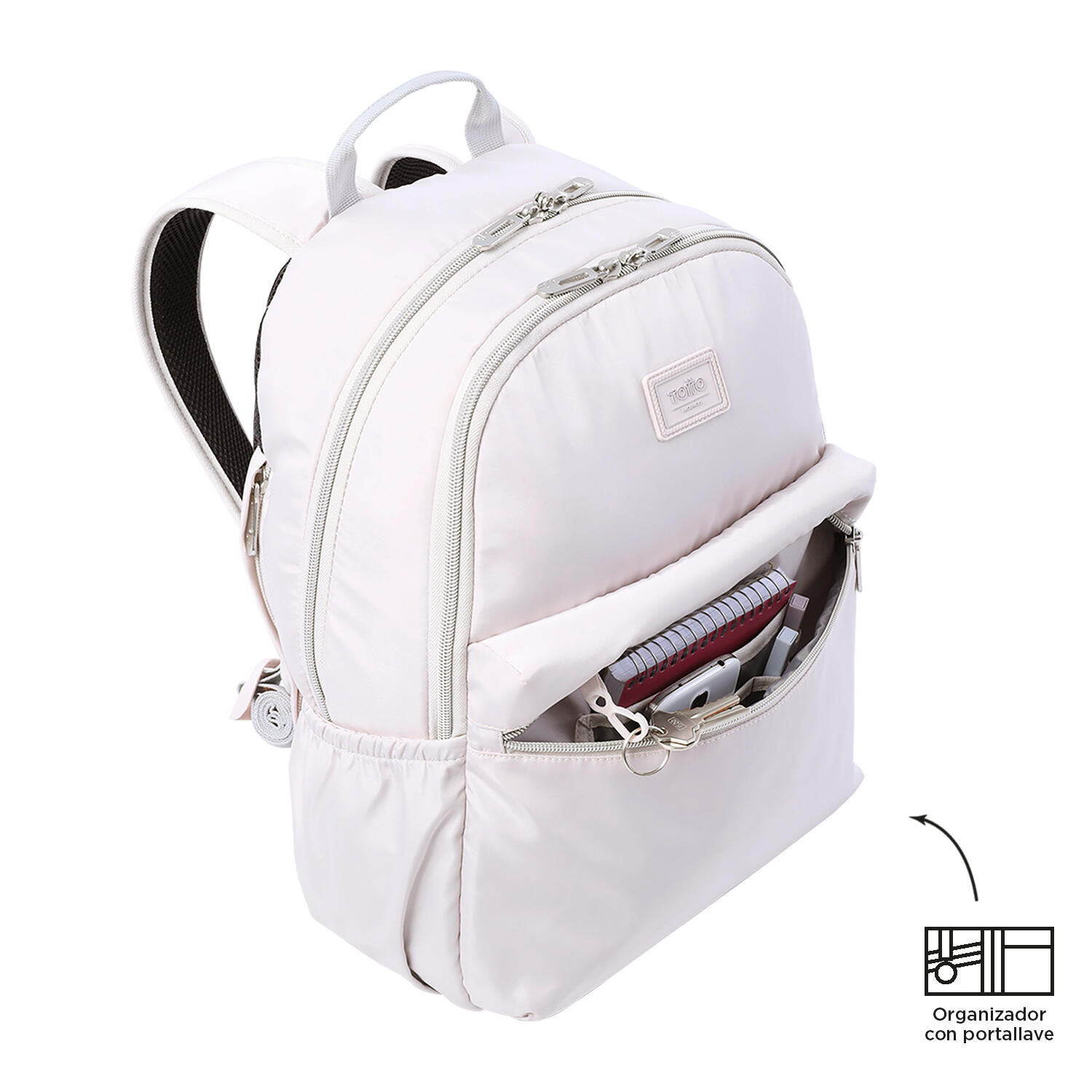 Totto Mochila urbana Aynatto White Sand Poliéster 30 x 42 x 13 cm 5/5