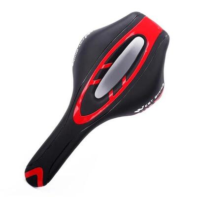 Pu leren fiets zadel. ademend met vering - rood