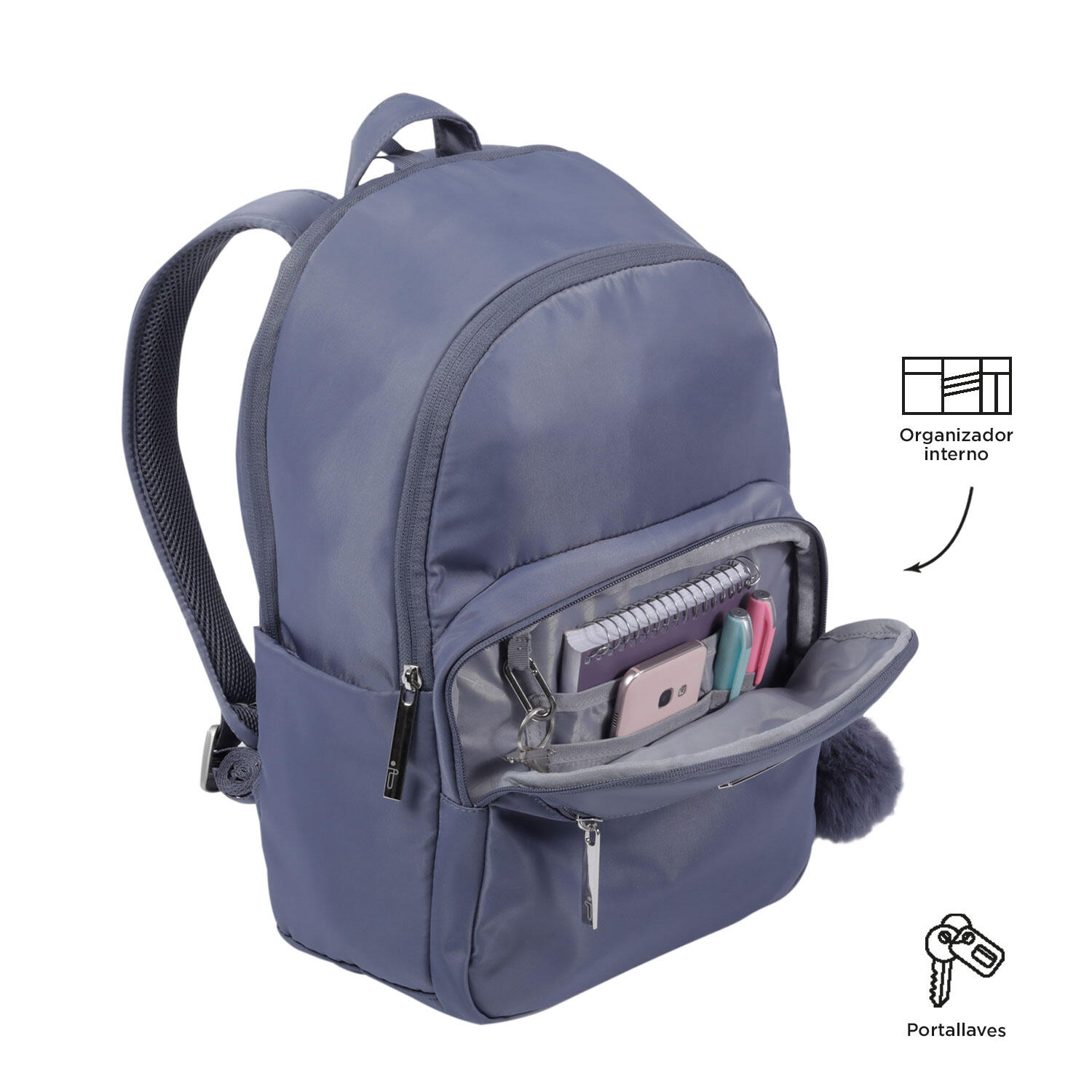 Totto Mochila ejecutiva Adelaide Folkstone Gray Poliéster 28.5 x 41.5 x 13.5 cm 5/5