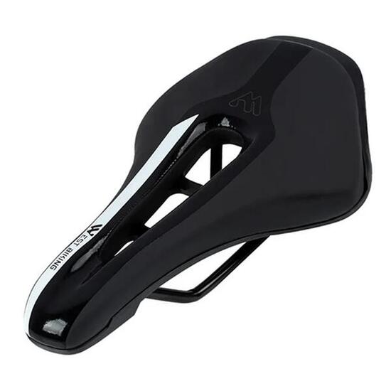 Selle de vélocoussin en cuir PU souple, pour vélo de montagne VTT, Noir/Blanc