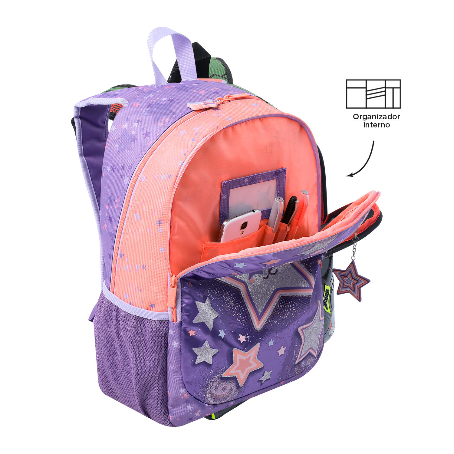 Totto Mochila infantil Star Cat Morado Poliéster 31.5 x 44 x 12 cm 5/5
