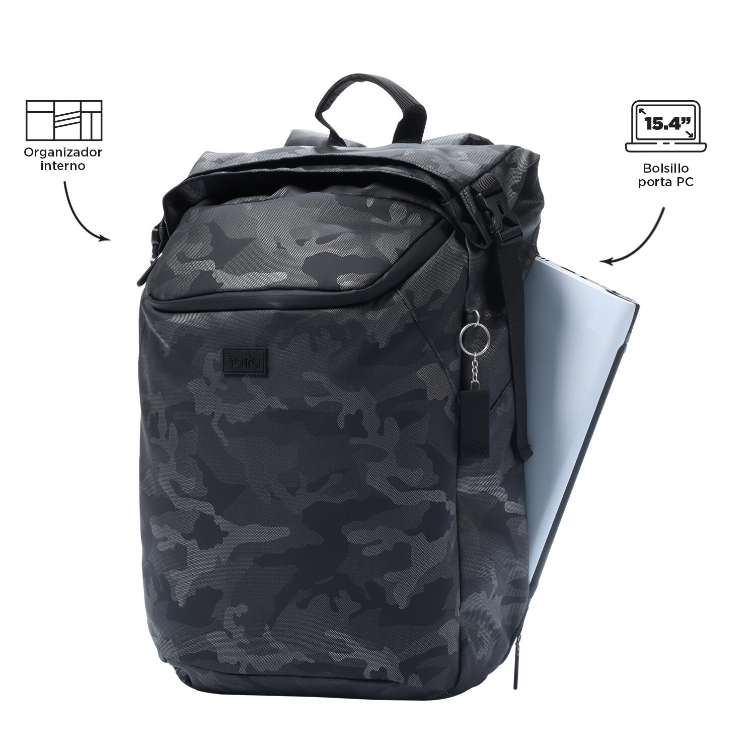 Totto Mochila urbana Chicago Brunel Poliéster 26.5 x 54.5 x 12 cm 4/5