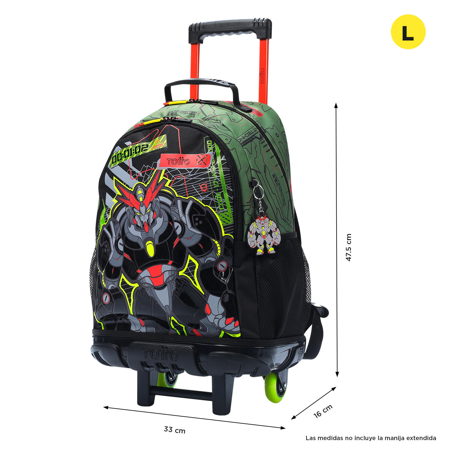 Totto Mochila infantil ruedas Argon Verde Poliéster 33 x 47.5 x 16 cm 2/5