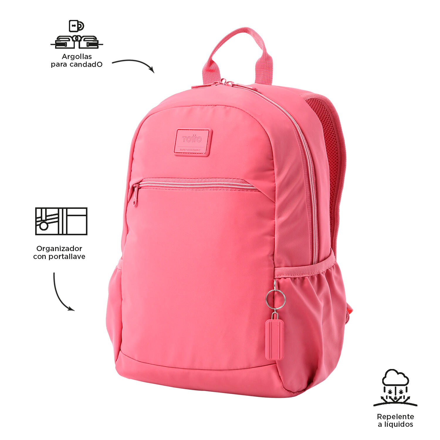 Totto Mochila urbana Tracer Desert Rose Poliéster reciclado 28 x 40 x 16 cm 5/5