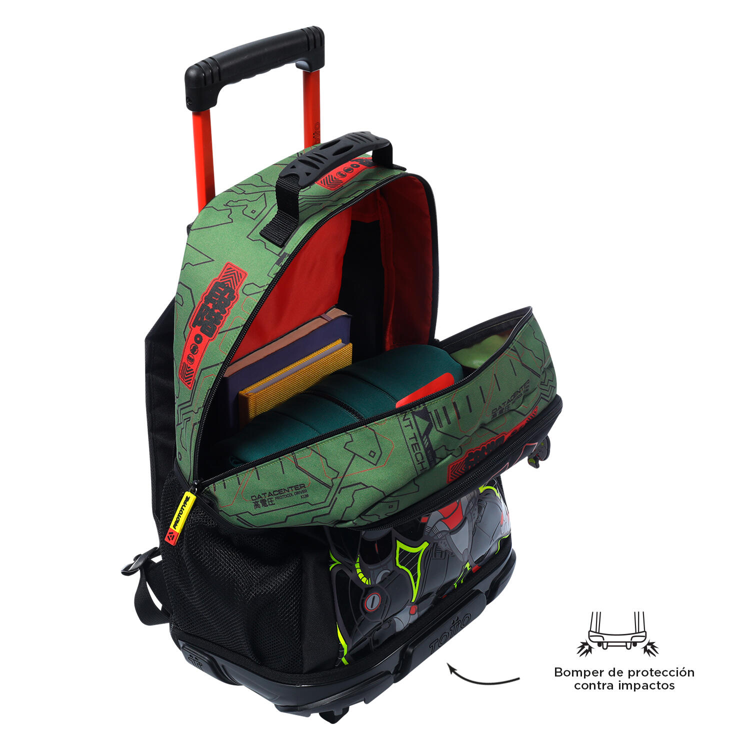 Totto Mochila infantil ruedas Argon Verde Poliéster 33 x 47.5 x 16 cm 4/5