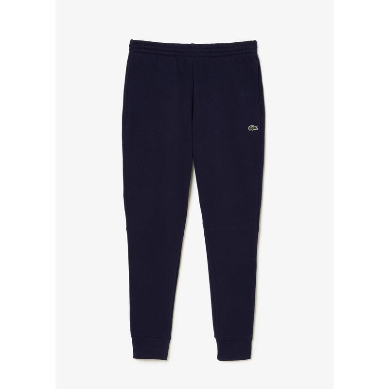 Pantaloni Lacoste slim fit din bumbac organic albastru marin