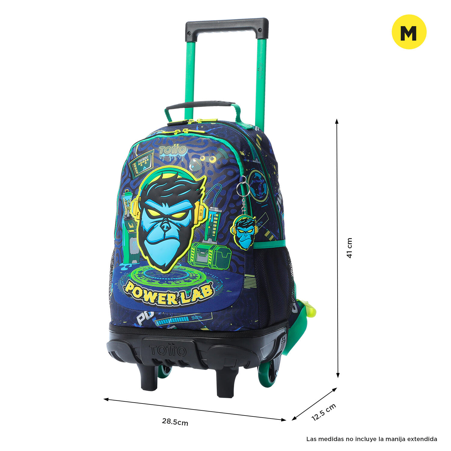 Totto Mochila infantil ruedas Kong Lab Azul Poliéster 28.5 x 41 x 12.5 cm 2/5